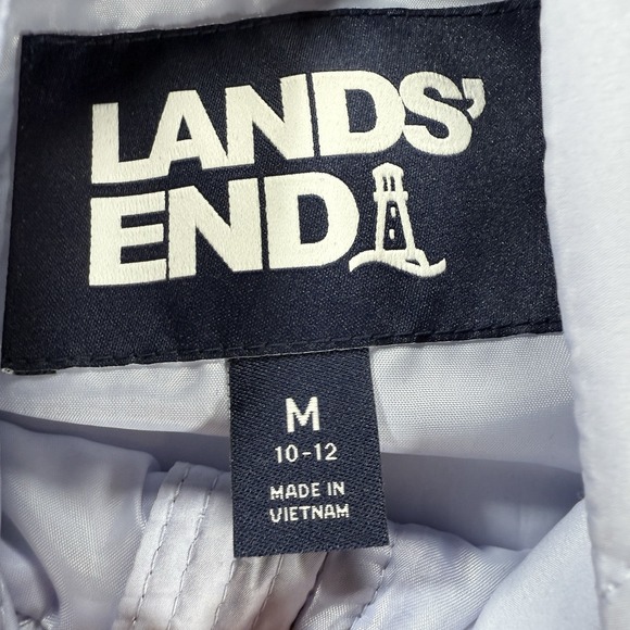 Lands' End Puffer Vest Womens Medium Packable Lightweight Quilted Pockets Preppy - Picture 4 of 7